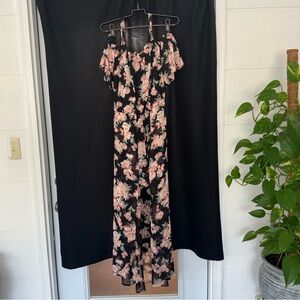 Floral Off-Shoulder Jumpsuit with shorts